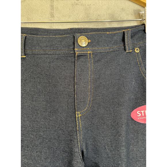 Mix & Co. Jegging Women's 1X Blue Faux Denim Knit Pull On Stretch Legging NEW - Picture 4 of 11